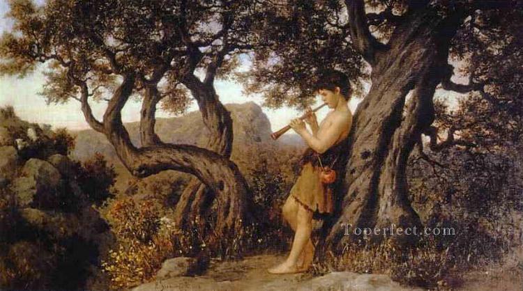 Un pastor tocando la flauta polaco griego romano Henryk Siemiradzki Pintura al óleo